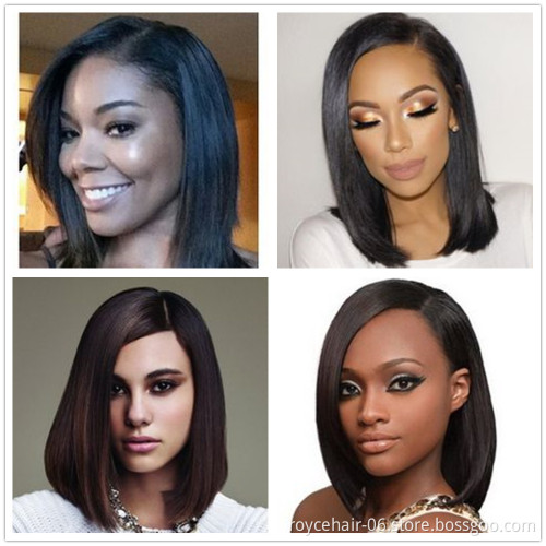 Best Selling Cheap Short Styled Pre Plucked HD Swiss Glueless Side Part Lace Front Human Hair Bob Wigs for Black Women